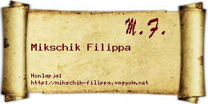 Mikschik Filippa névjegykártya